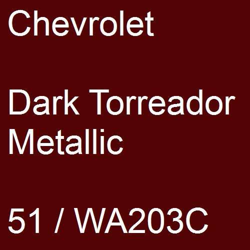 Chevrolet, Dark Torreador Metallic, 51 / WA203C.